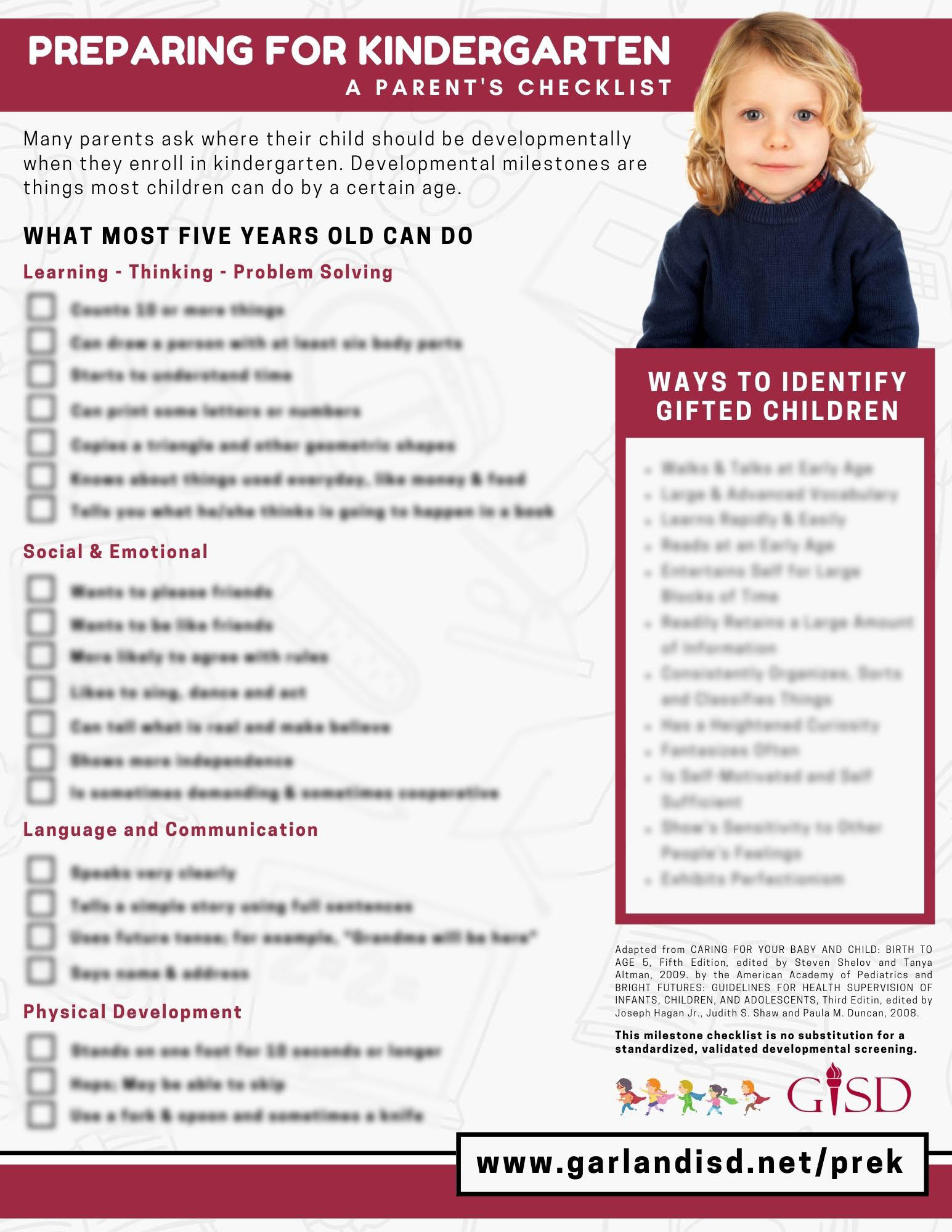 preparing your child for kindergarten